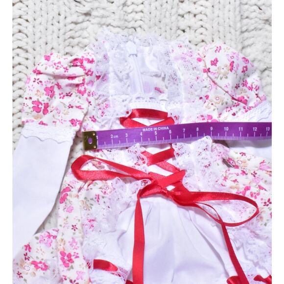 BJD Volks Super Dollfie SDGr SD13 SD Girl Dealer Made Floral Dress Bonnet Outfit - Picture 6 of 8